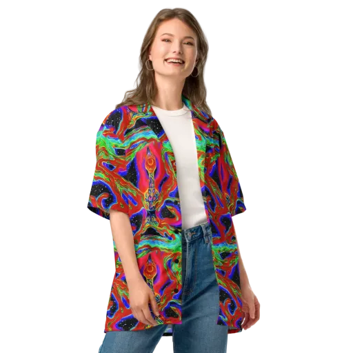 Galactic Torrent on a Button Shirt