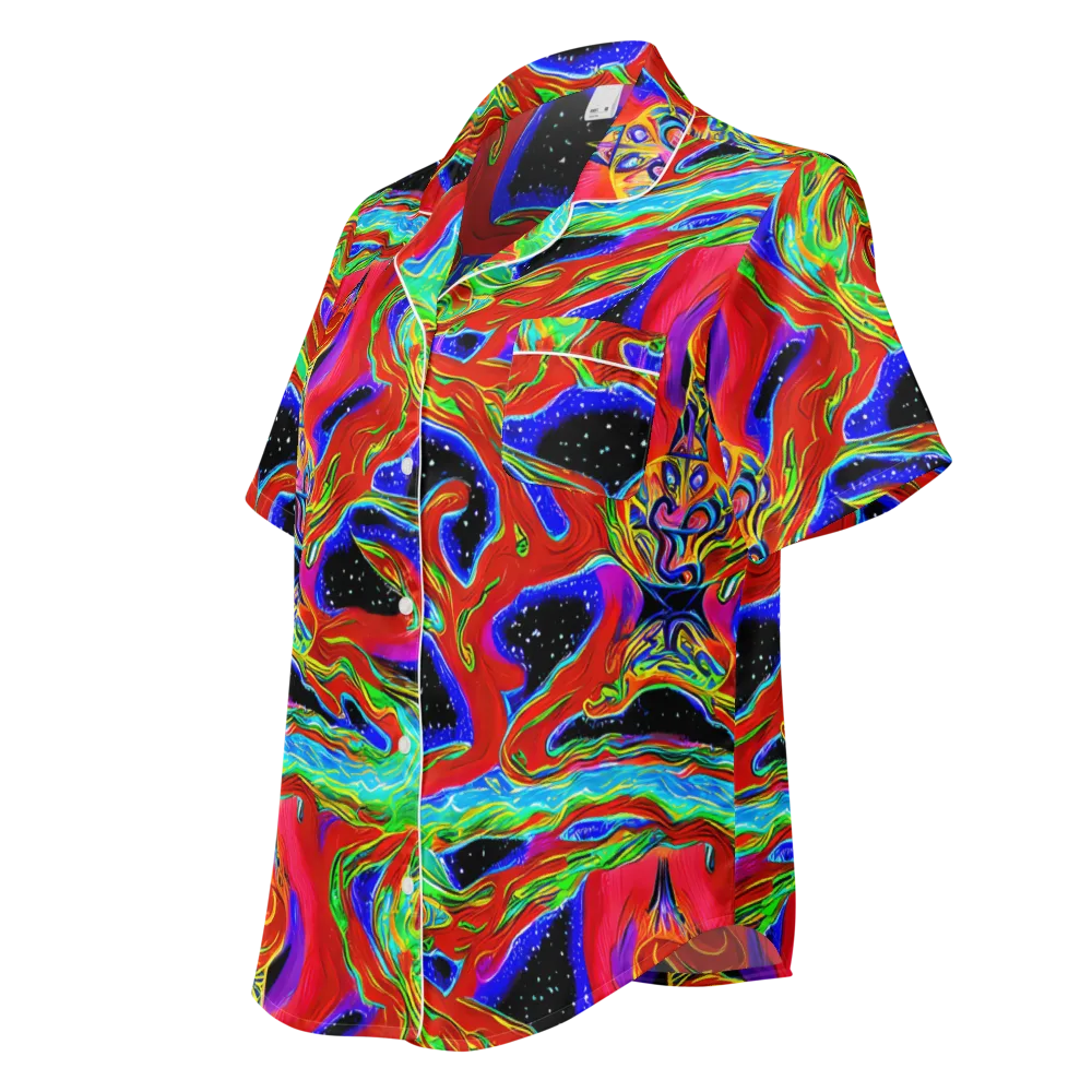 Galactic Torrent on Women's Short Sleeve Pajama Top — Left Front