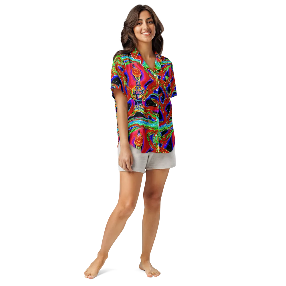 Galactic Torrent on Women's Short Sleeve Pajama Top — Front