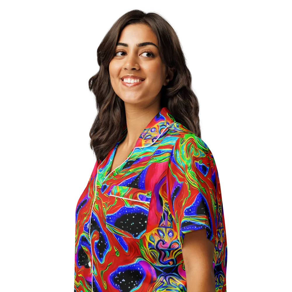 Galactic Torrent on Women's Short Sleeve Pajama Top — Left Front