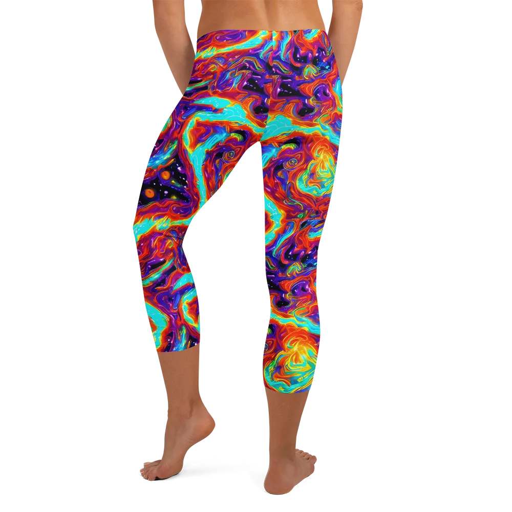 Spectrum On Fire on Capri Leggings — Back