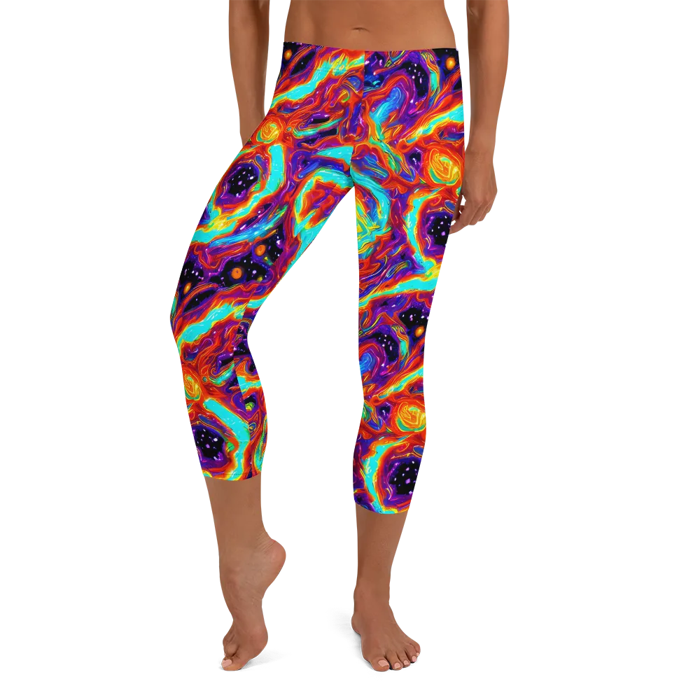 Spectrum On Fire on Capri Leggings — Front