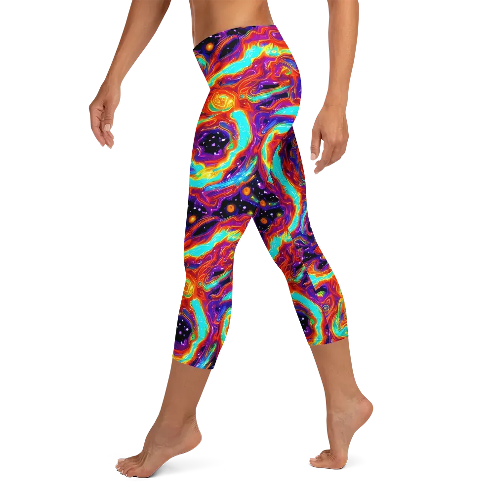Spectrum On Fire on Capri Leggings — Left