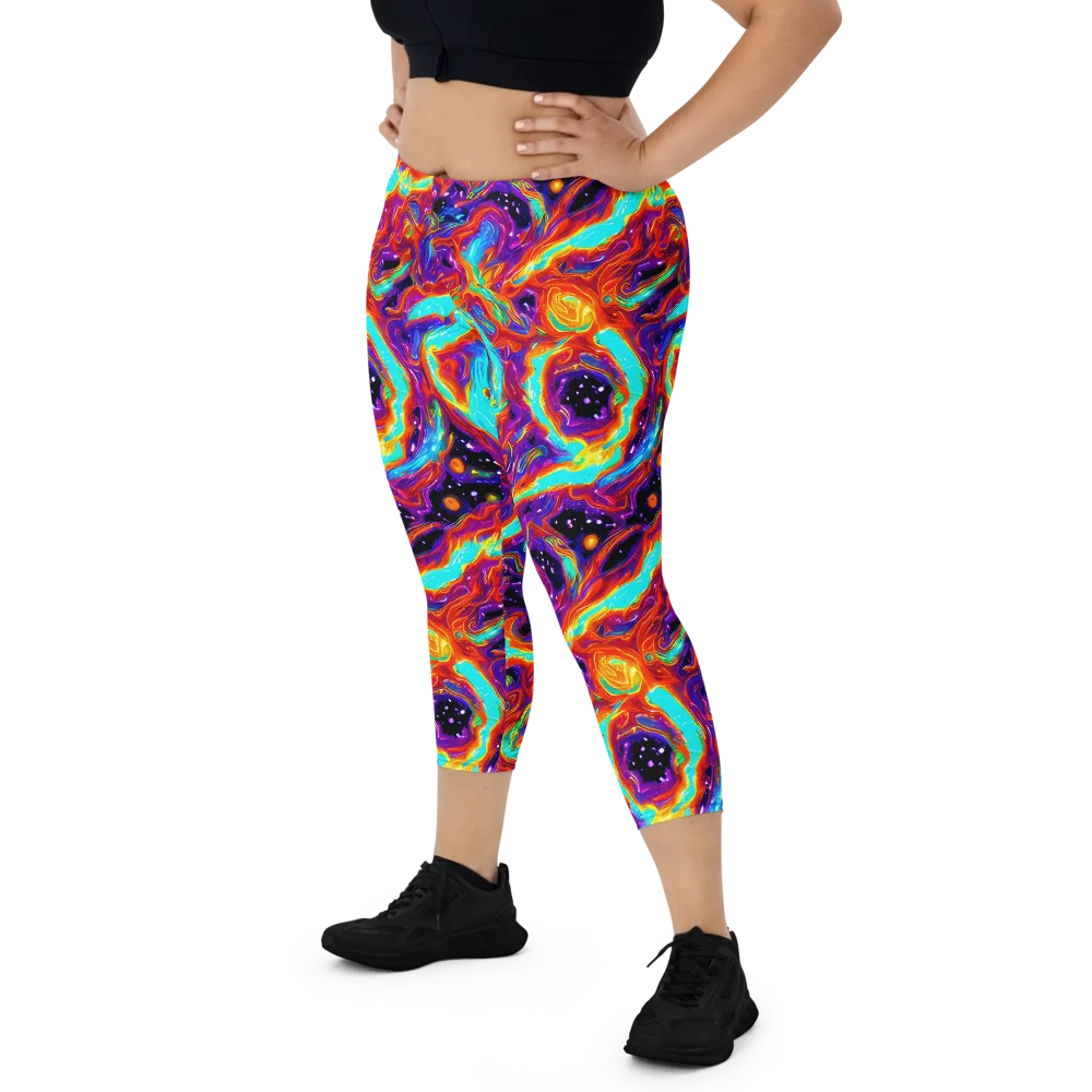 Spectrum On Fire on Capri Leggings — Front