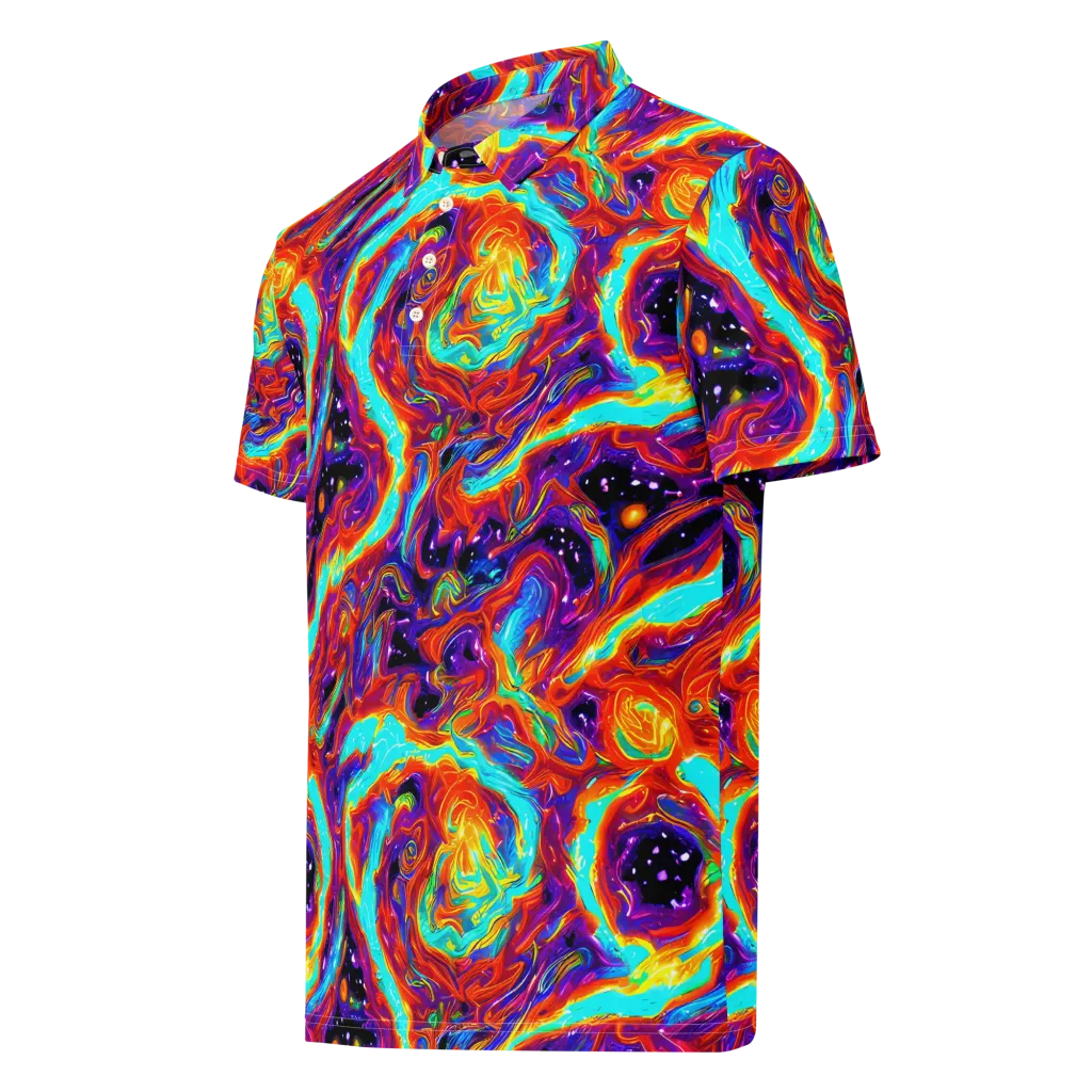 Spectrum On Fire on Men's Slim Fit Polo Shirt — Left Front