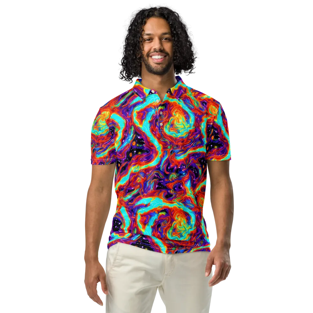 Spectrum On Fire on Men's Slim Fit Polo Shirt — Front