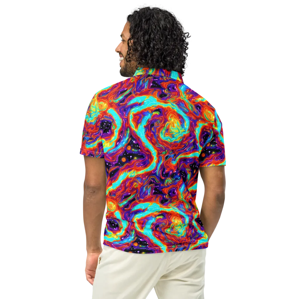 Spectrum On Fire on Men's Slim Fit Polo Shirt — Back