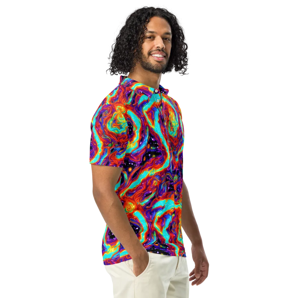 Spectrum On Fire on Men's Slim Fit Polo Shirt — Right Front