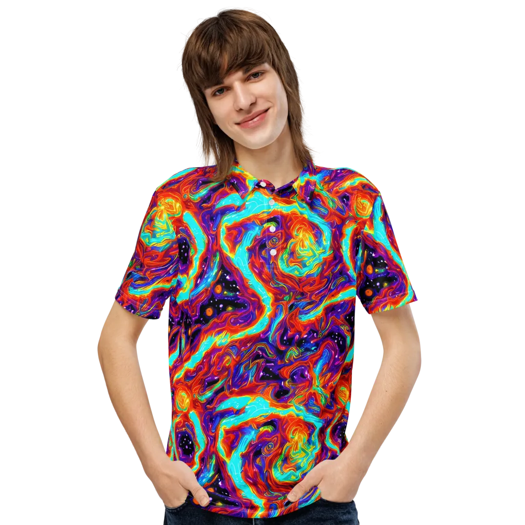 Spectrum On Fire on Men's Slim Fit Polo Shirt — Front