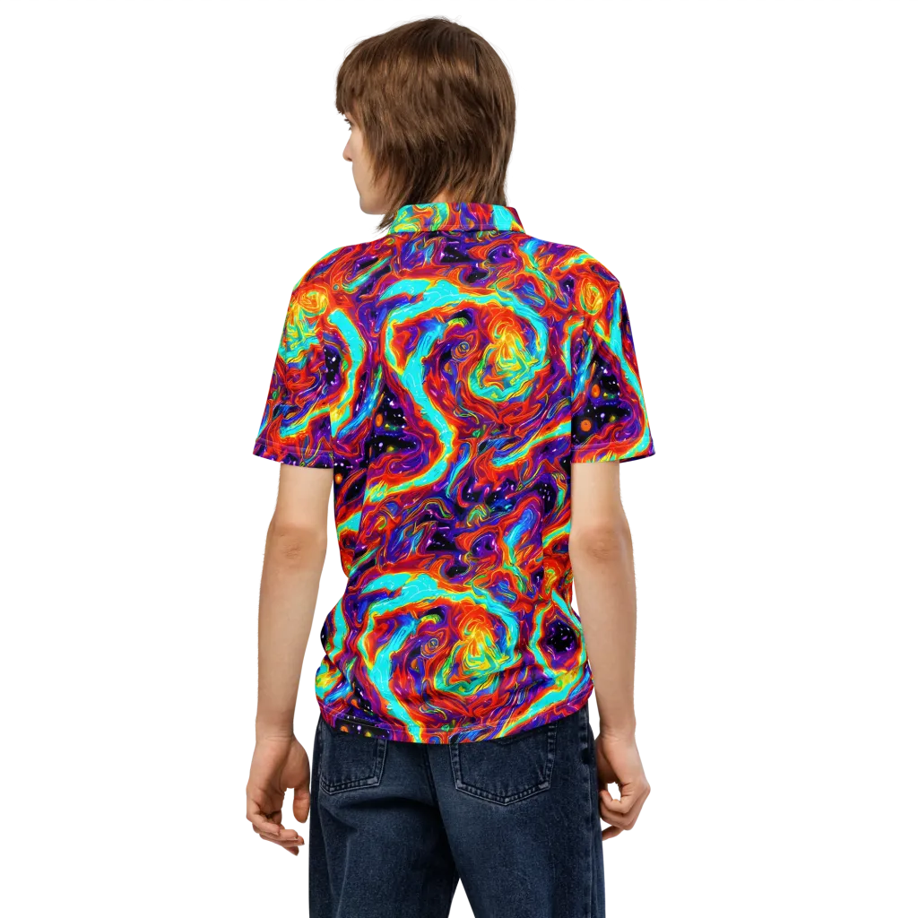 Spectrum On Fire on Men's Slim Fit Polo Shirt — Back