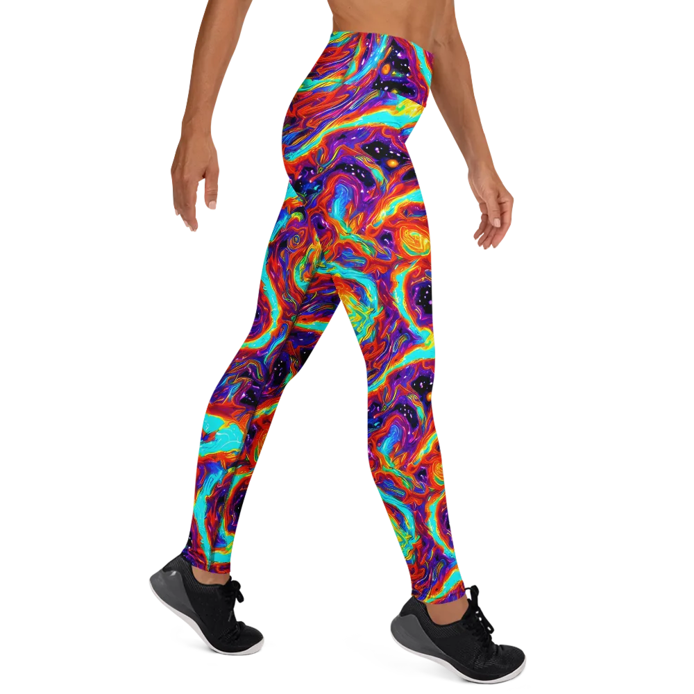 Spectrum On Fire on Yoga Leggings — Right