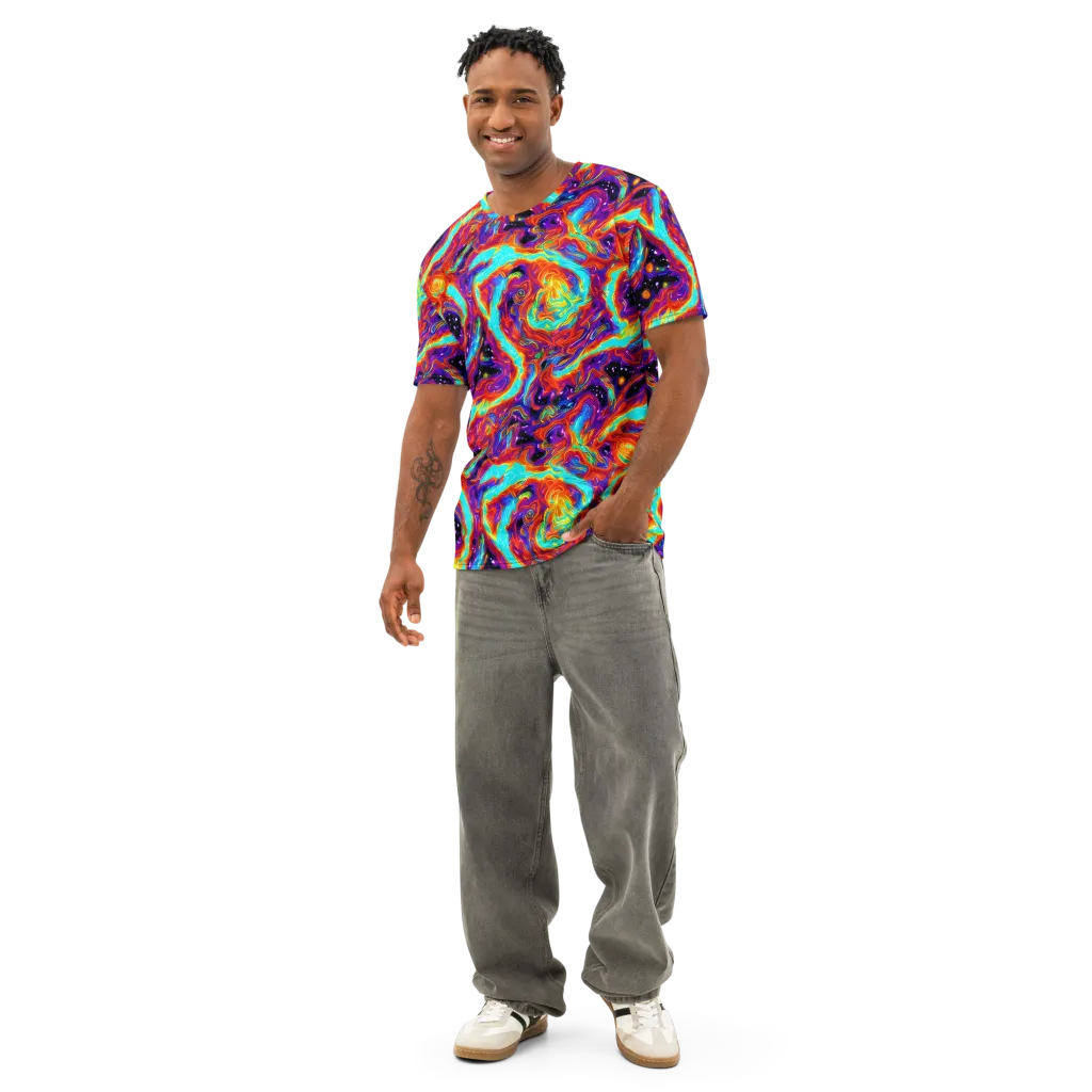 Spectrum On Fire on Men's Cotton Crew Neck T-Shirt — Front