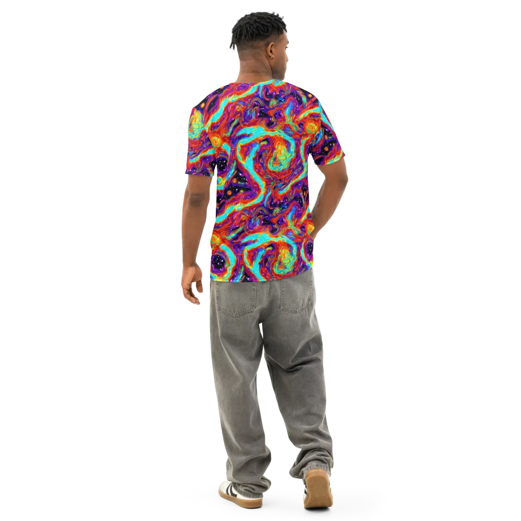 Spectrum On Fire on Men's Cotton Crew Neck T-Shirt — Back