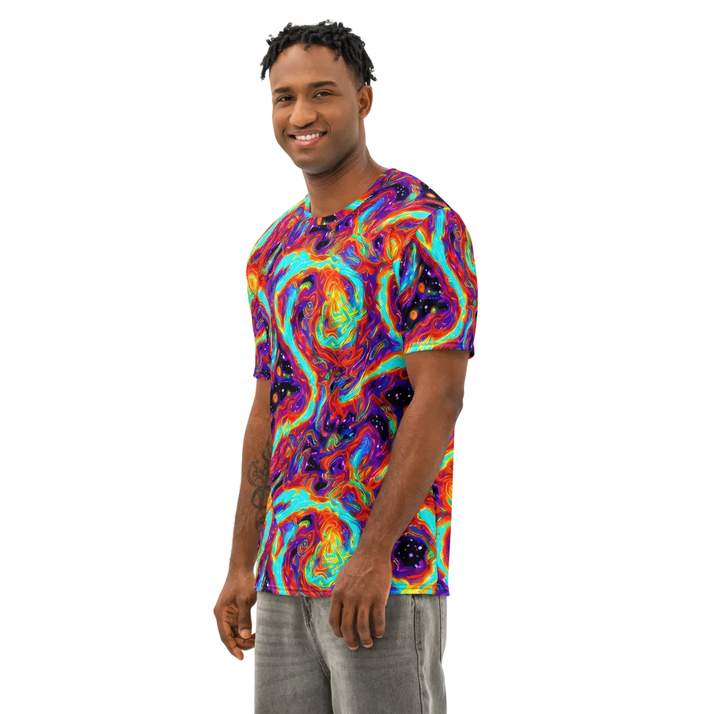 Spectrum On Fire on Men's Cotton Crew Neck T-Shirt — Left Front