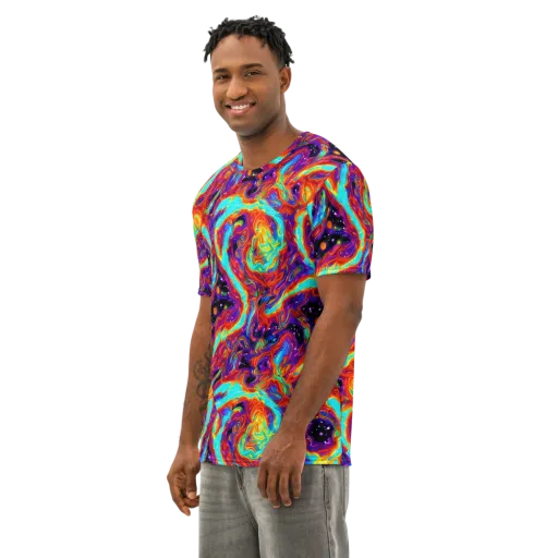 Spectrum On Fire on a Men's Cotton Crew Neck T-Shirt