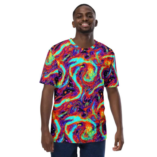 Spectrum On Fire on a Men's Crew Neck T-Shirt