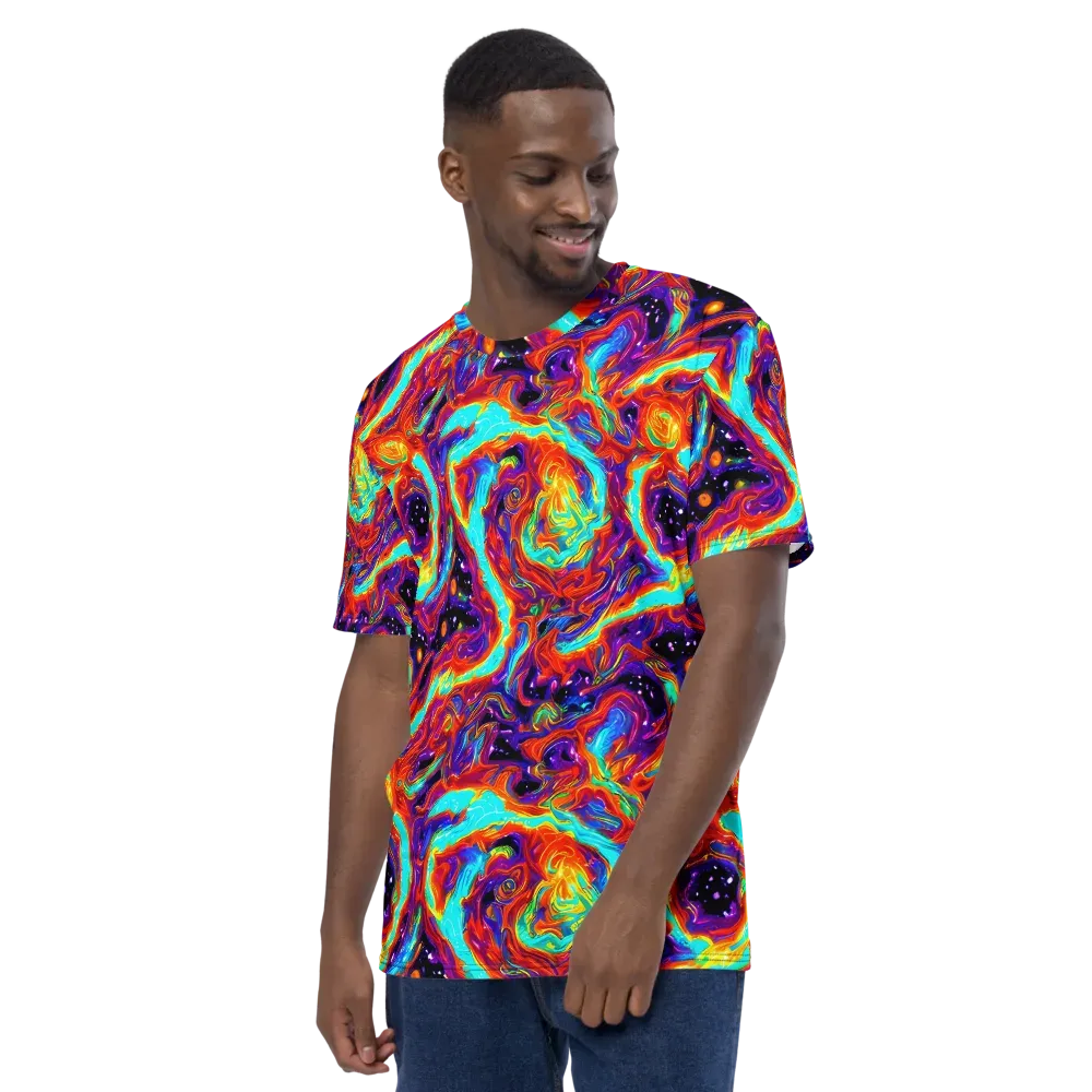 Spectrum On Fire on Men's Crew Neck T-Shirt — Left