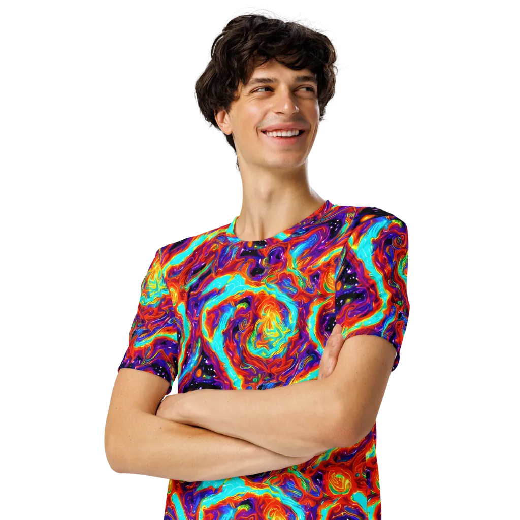 Spectrum On Fire on Men's Crew Neck T-Shirt — Left Front