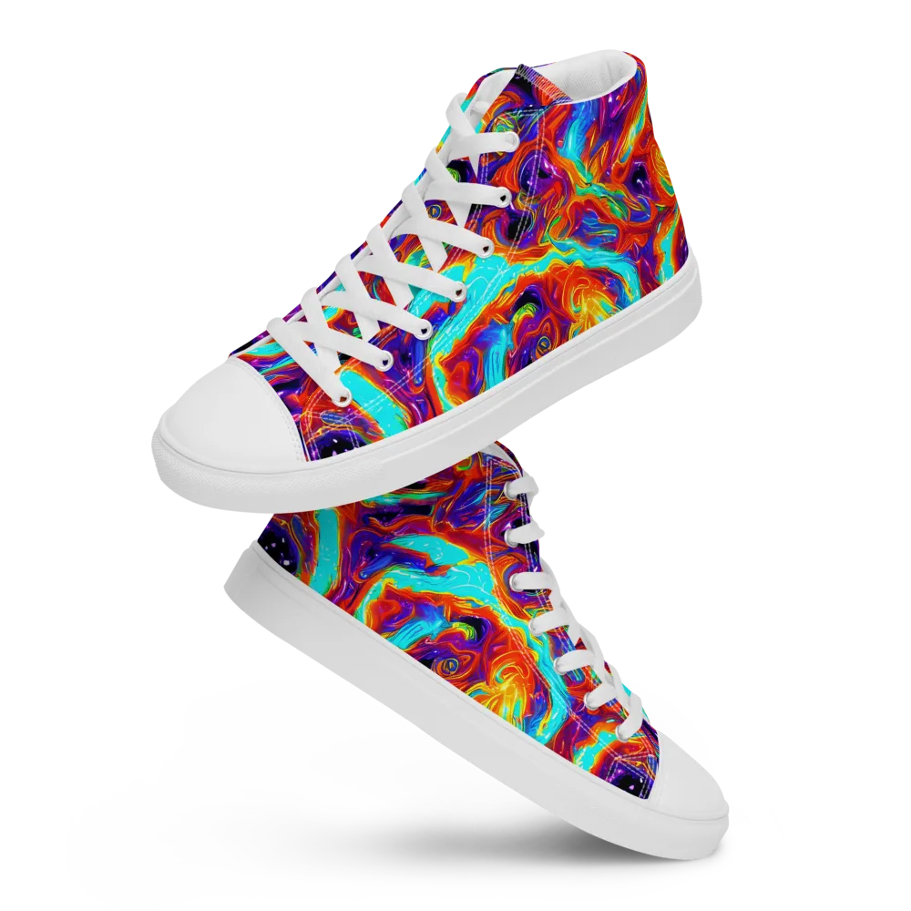 Spectrum On Fire on Men's High Top Canvas Shoes — Front