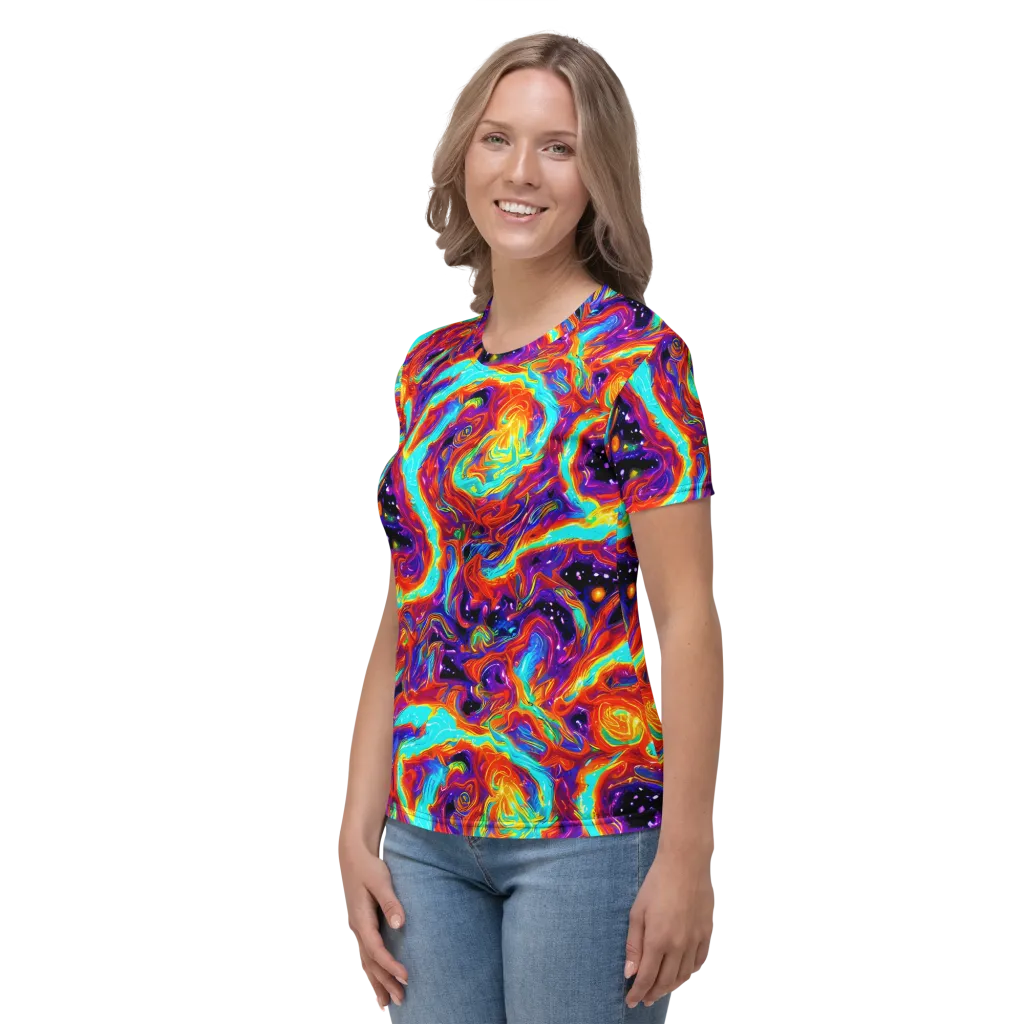 Spectrum On Fire on Women's Crew Neck T-Shirt — Left