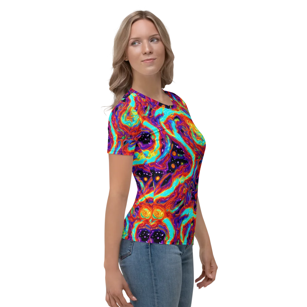 Spectrum On Fire on Women's Crew Neck T-Shirt — Right