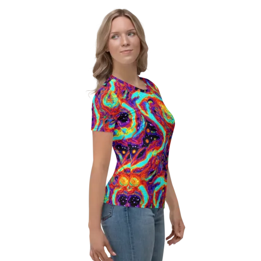 Spectrum On Fire on a Women's Crew Neck T-Shirt