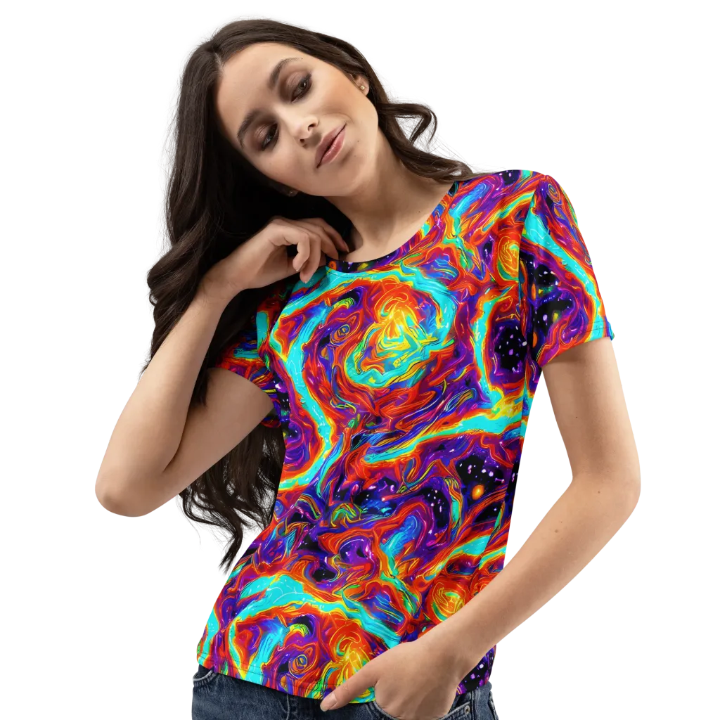 Spectrum On Fire on Women's Crew Neck T-Shirt — Left Front