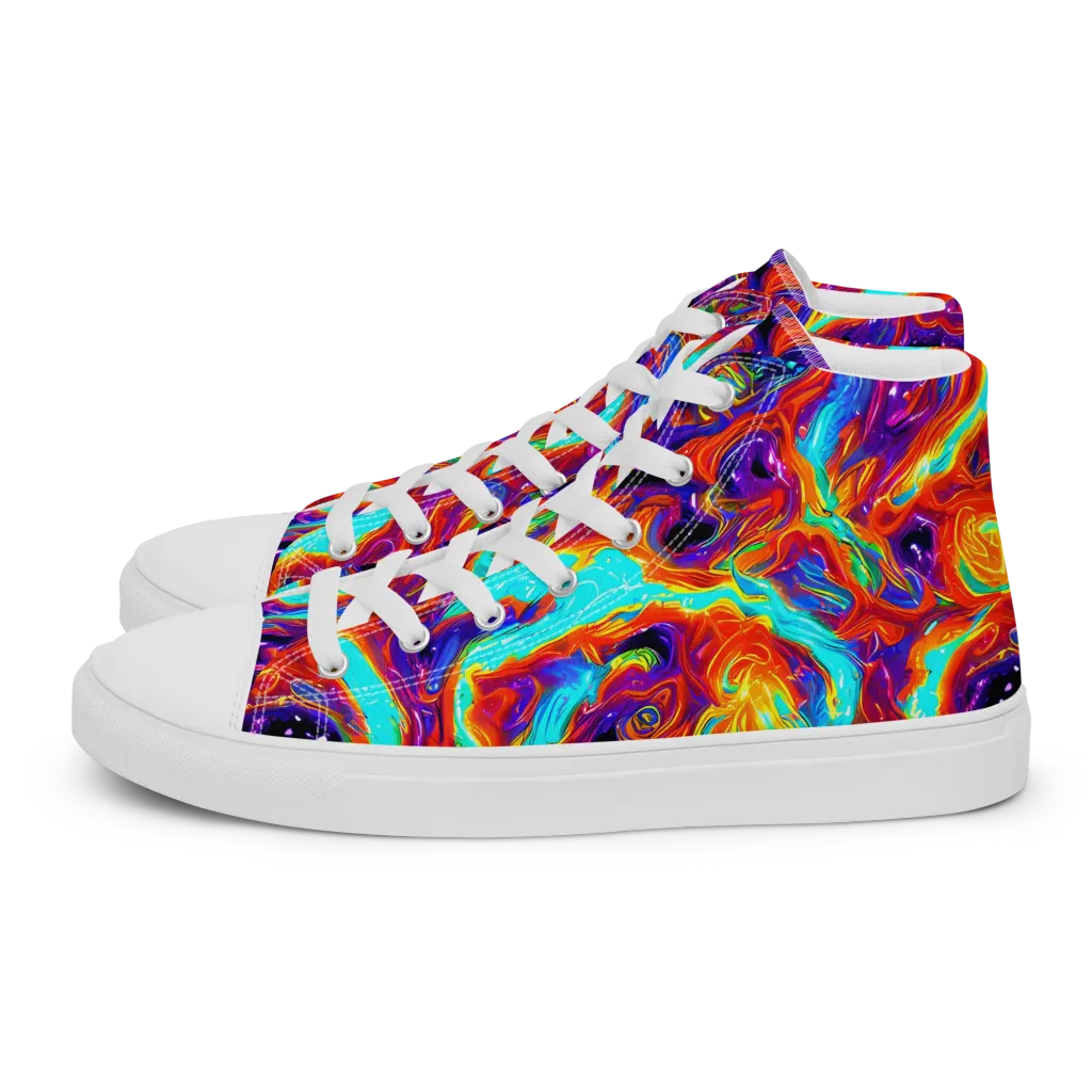 Spectrum On Fire on Women's High Top Canvas Shoes — Left