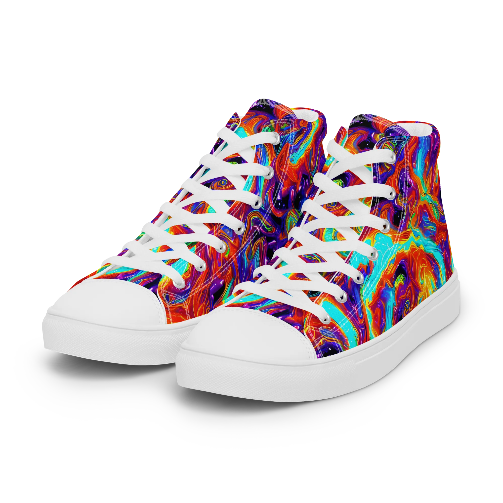 Spectrum On Fire on Women's High Top Canvas Shoes — Left Front