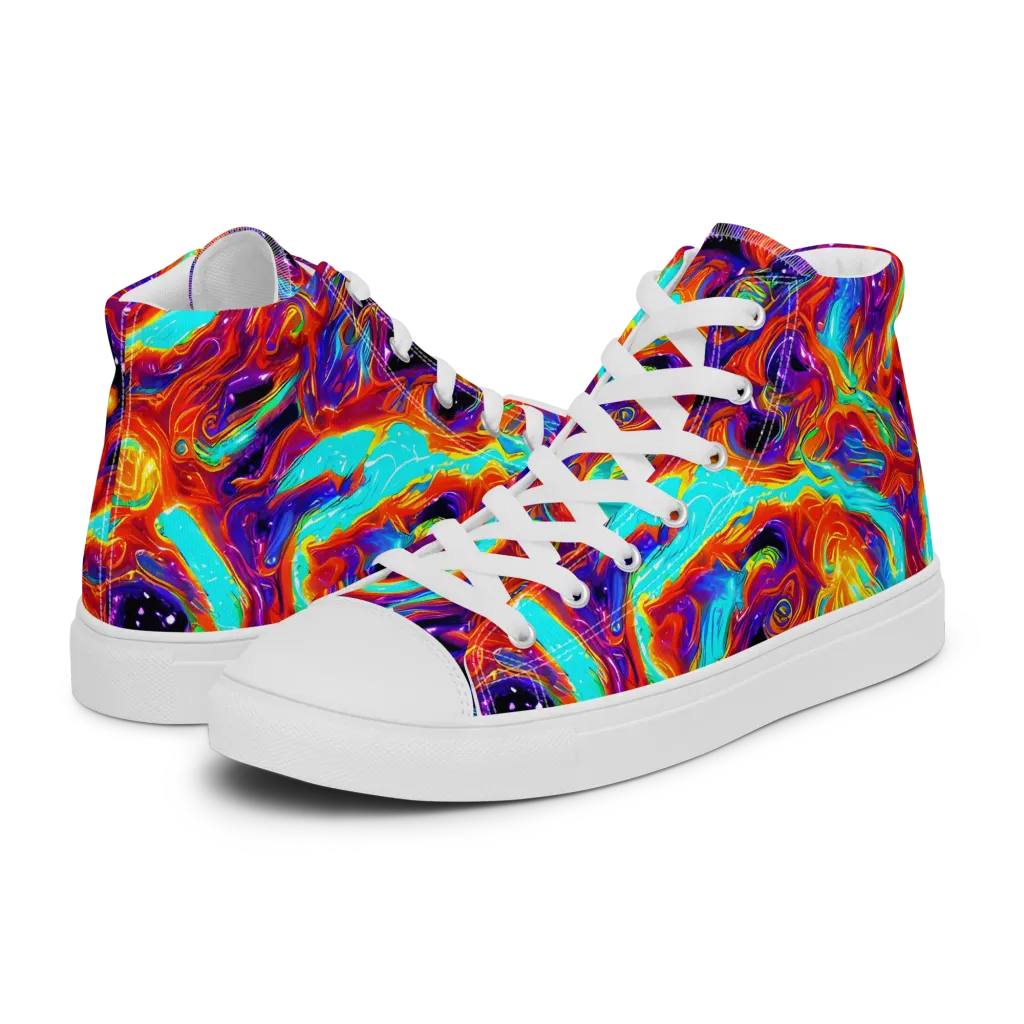 Spectrum On Fire on Women's High Top Canvas Shoes — Left