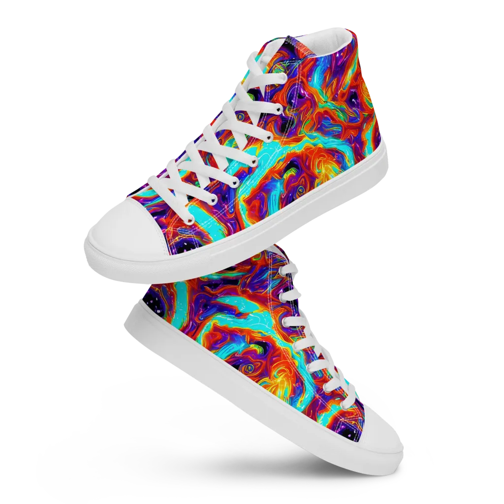 Spectrum On Fire on Women's High Top Canvas Shoes — Front