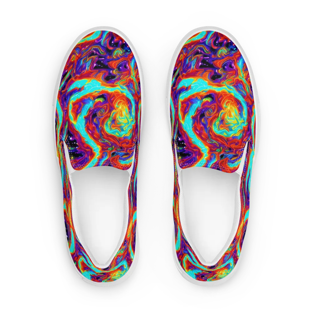 Spectrum On Fire on Men's Slip-On Canvas Shoes — Front