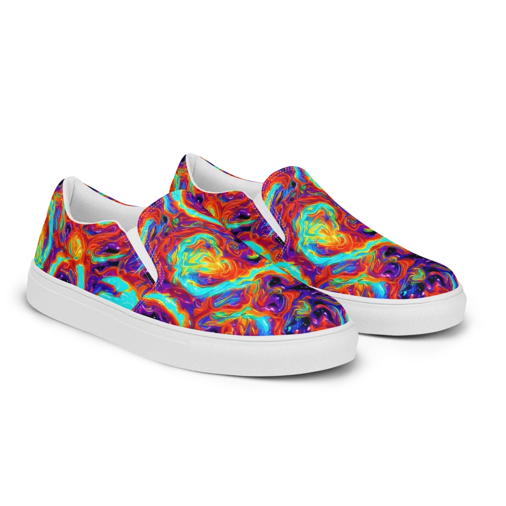 Spectrum On Fire on Men's Slip-On Canvas Shoes — Right Front