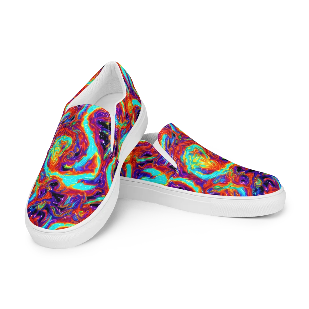 Spectrum On Fire on Men's Slip-On Canvas Shoes — Left Front