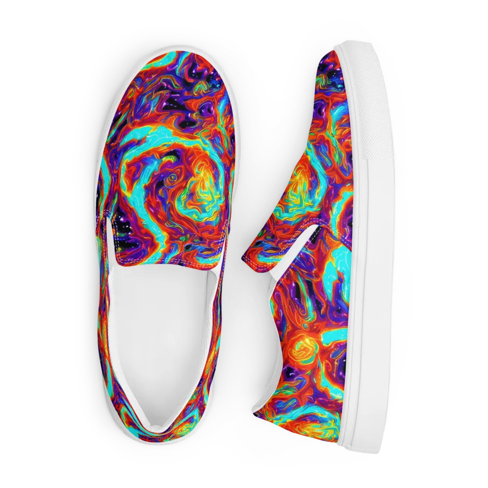 Spectrum On Fire on Men's Slip-On Canvas Shoes — Front