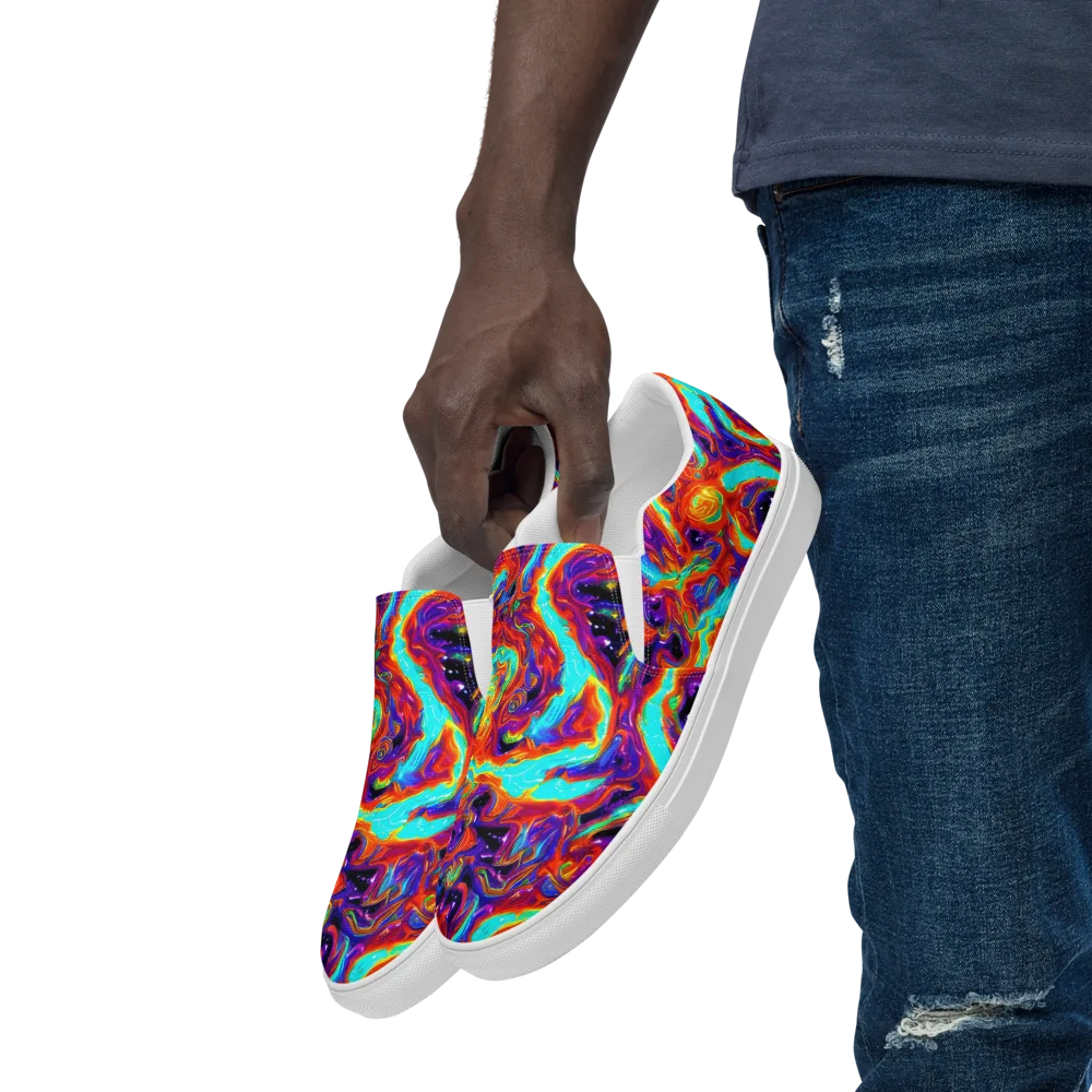 Spectrum On Fire on Men's Slip-On Canvas Shoes — Left Front