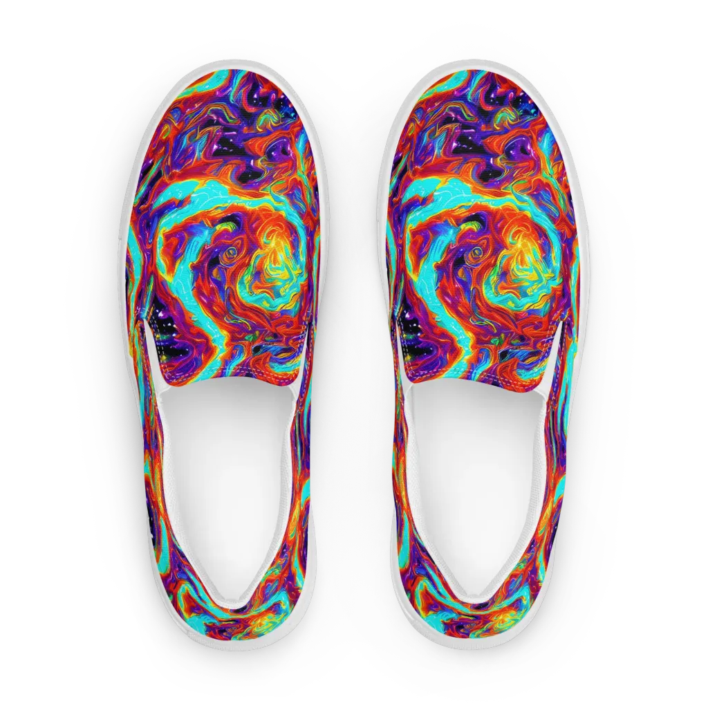 Spectrum On Fire on Women's Slip-On Canvas Shoes — Front