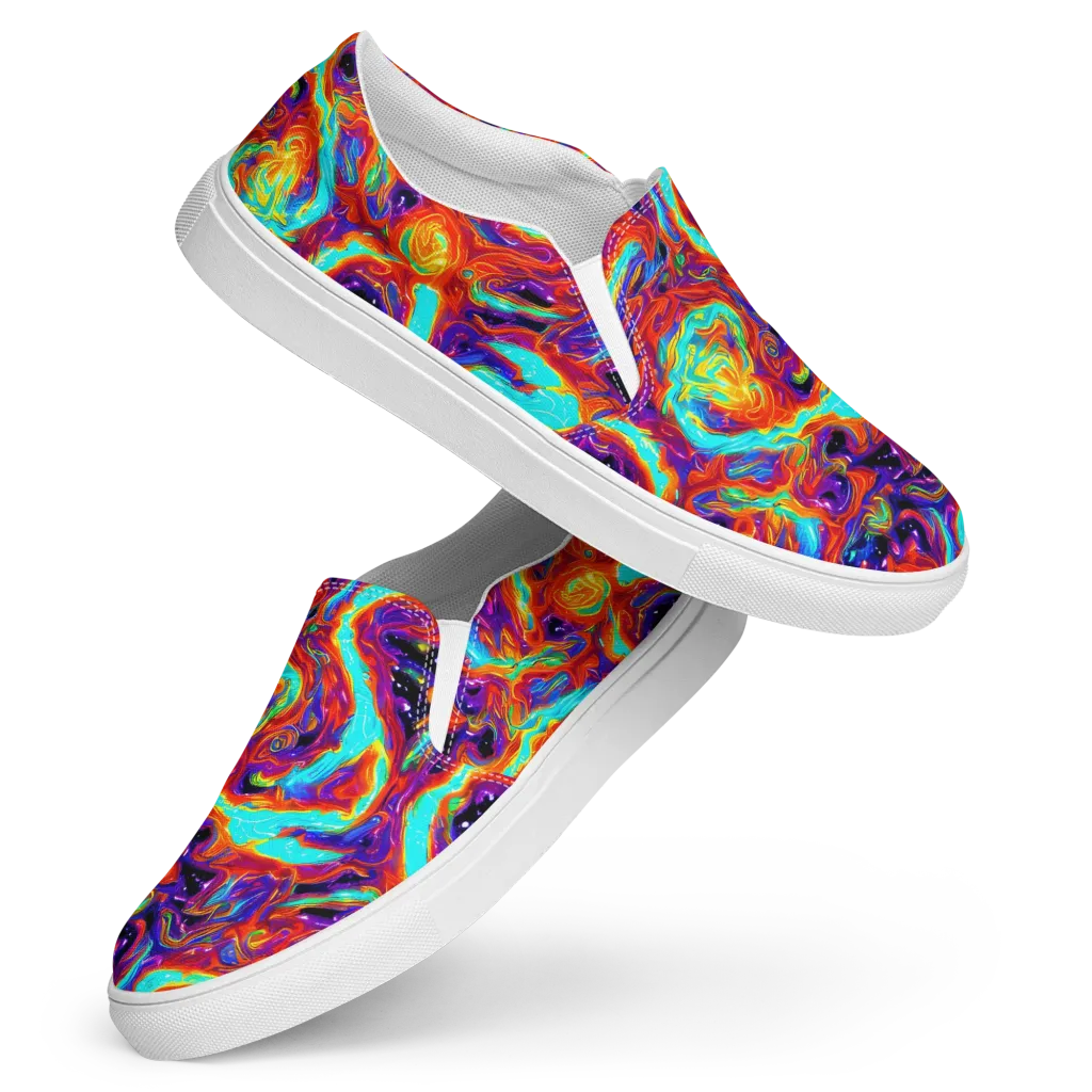 Spectrum On Fire on Women's Slip-On Canvas Shoes — Front