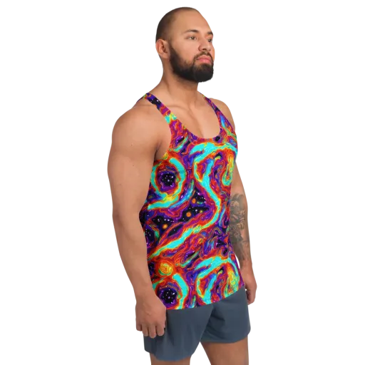 Spectrum On Fire on a Men's Tank Top