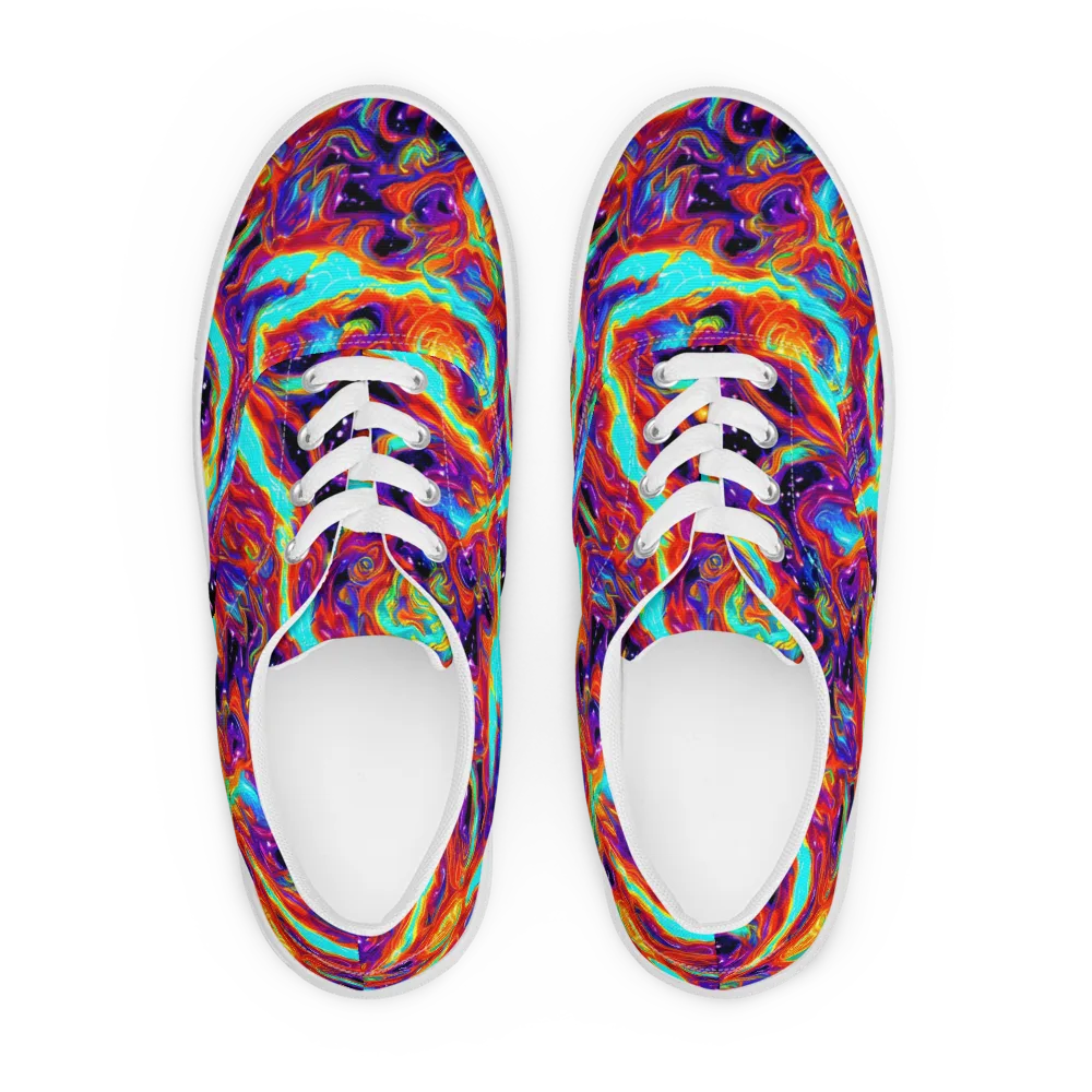 Spectrum On Fire on Men's Lace-Up Canvas Shoes — Front