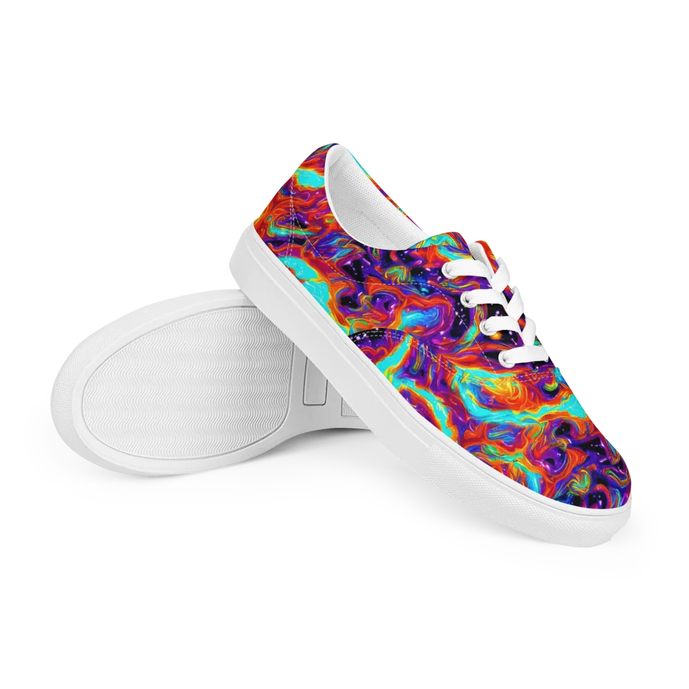 Spectrum On Fire on Men's Lace-Up Canvas Shoes — Right Front