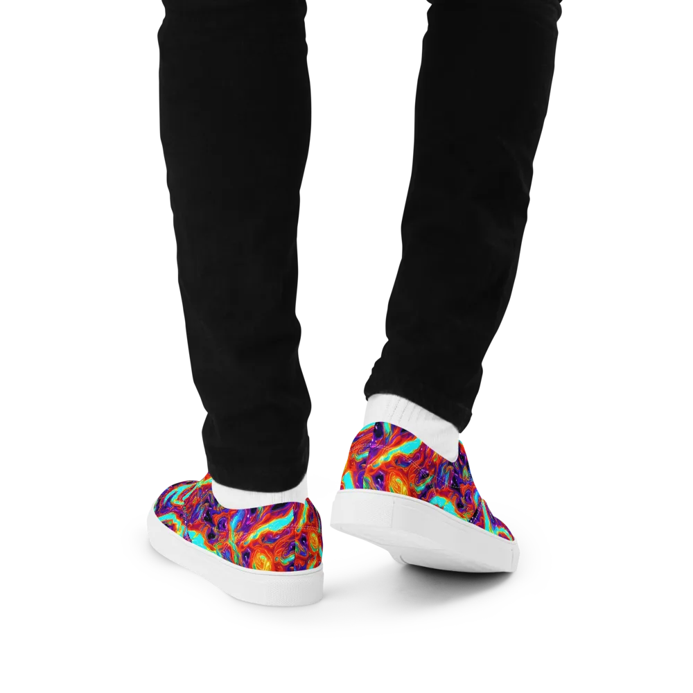 Spectrum On Fire on Men's Lace-Up Canvas Shoes — Back