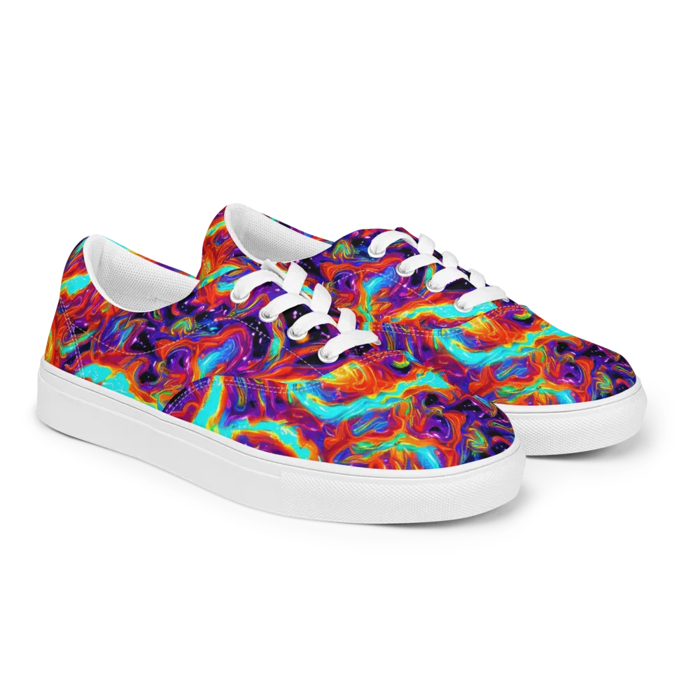 Spectrum On Fire on Men's Lace-Up Canvas Shoes — Right Front