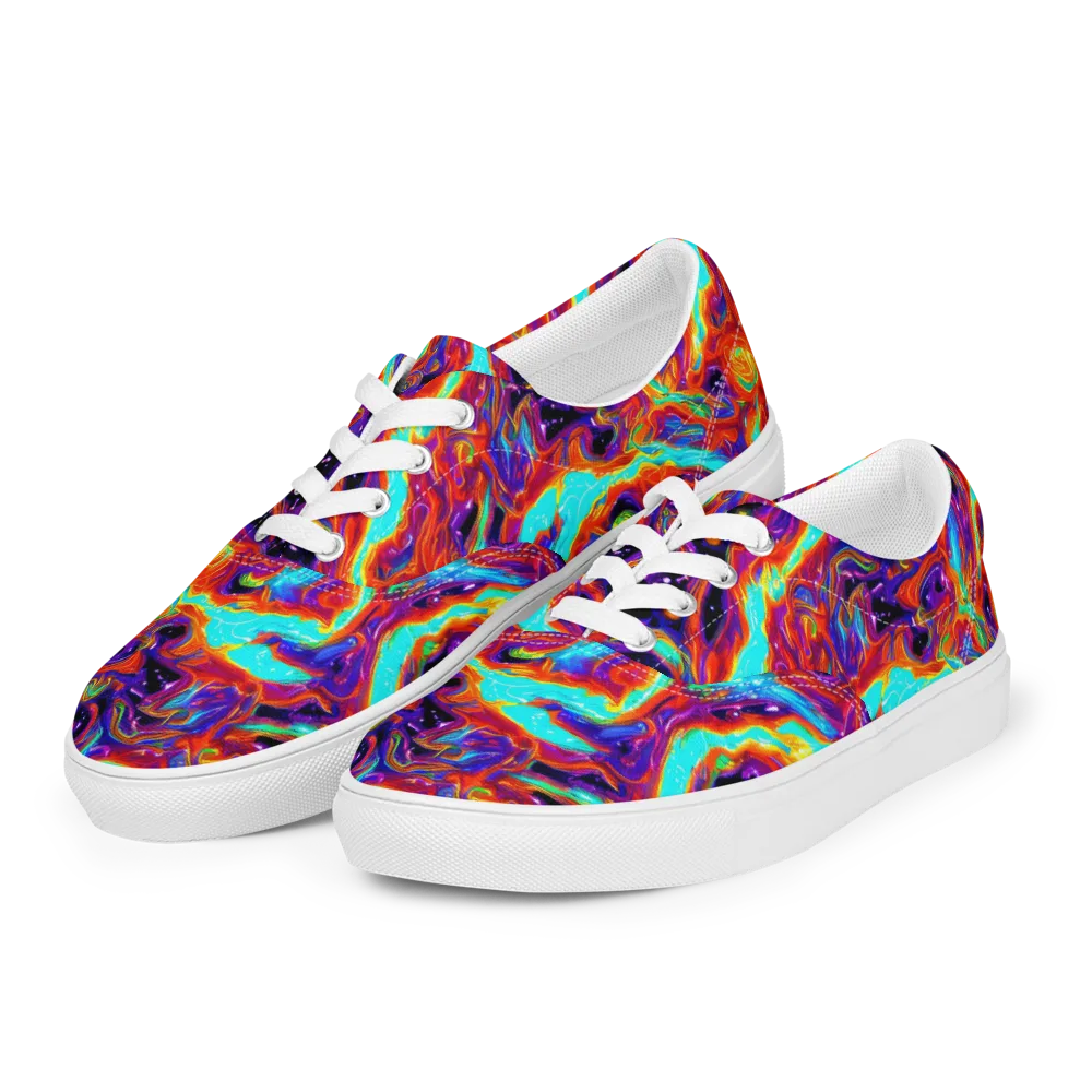 Spectrum On Fire on Men's Lace-Up Canvas Shoes — Left Front