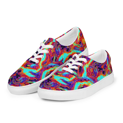 Spectrum On Fire on a Men's Lace-Up Canvas Shoes