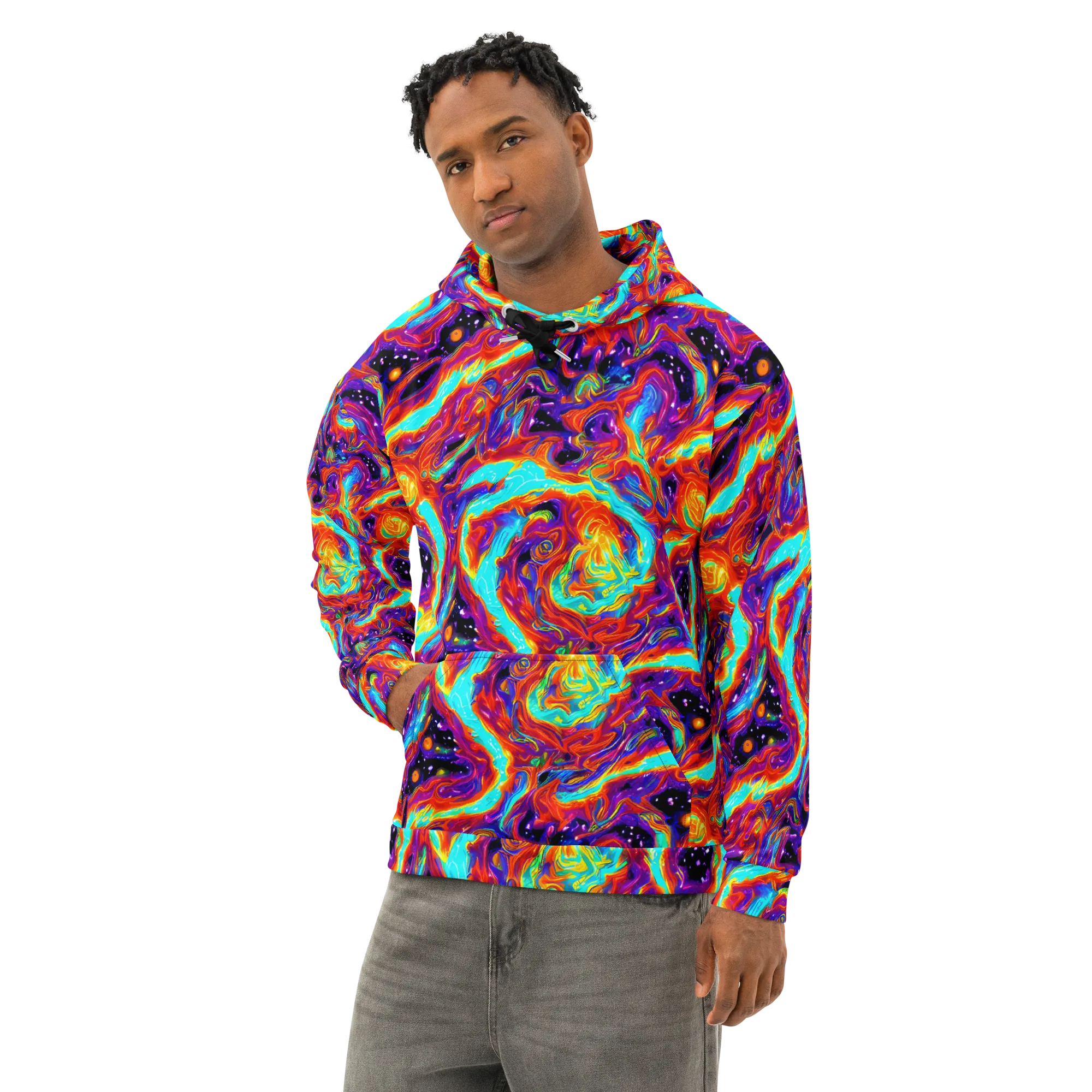 Spectrum On Fire on Cotton Hoodie — Left Front