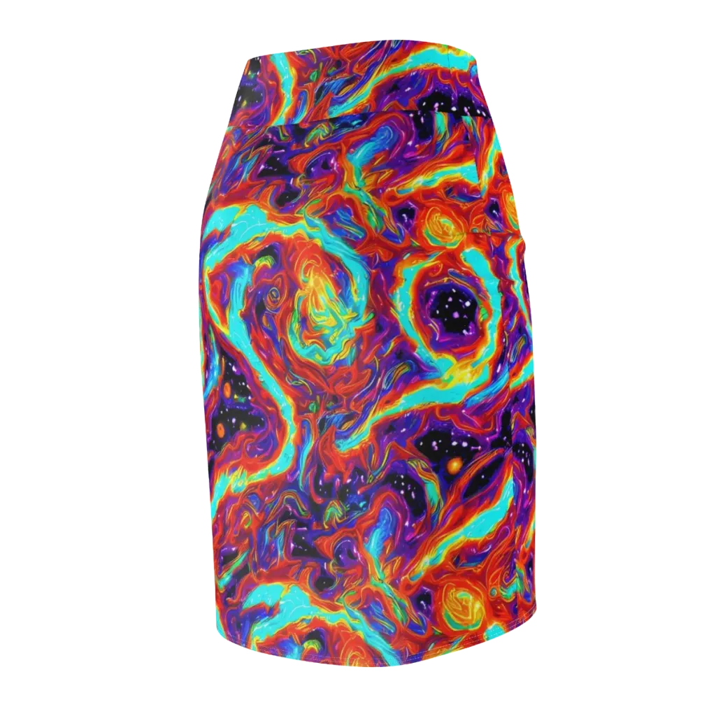 Spectrum On Fire on Pencil Skirt — Back Side