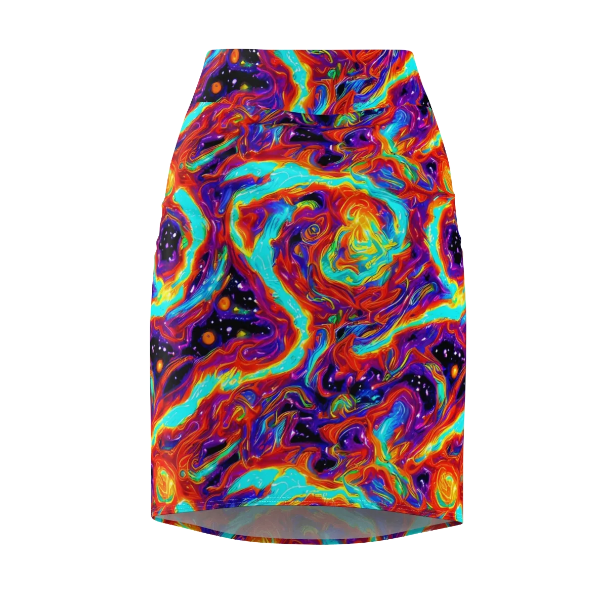 Spectrum On Fire on Pencil Skirt — Front