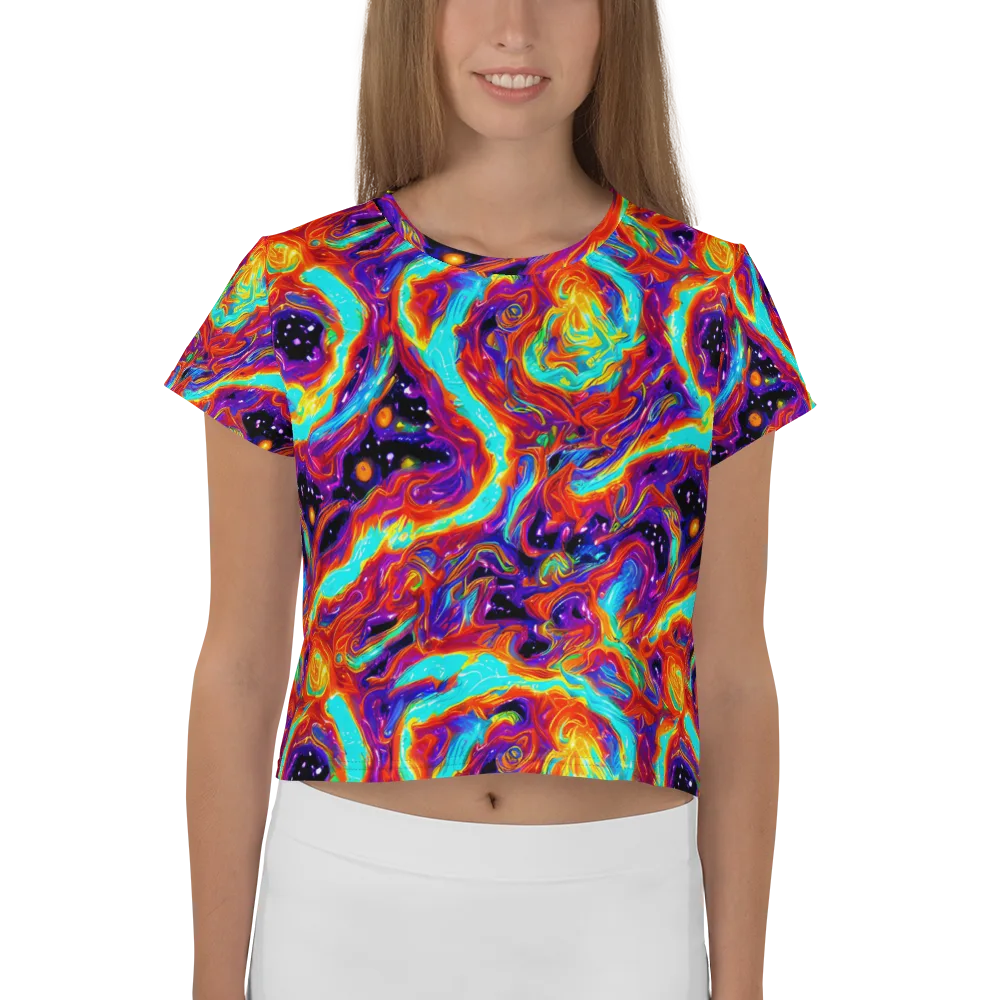 Spectrum On Fire on Crop Tee — Front