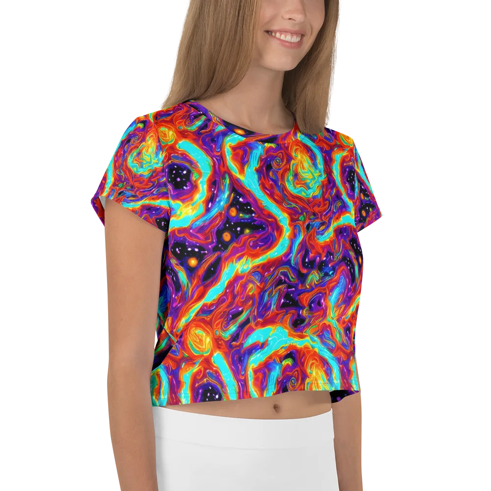 Spectrum On Fire on Crop Tee — Right